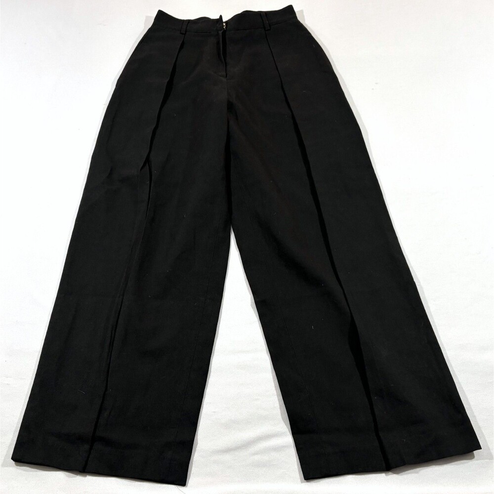 Pixie Market Womens Black Trousers Linen Wide Leg Casual Pants Relaxed Sz S